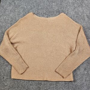 Lauren Ralph Lauren Black Label Women's XL Dolman Sleeve Boatneck Sweater Gold